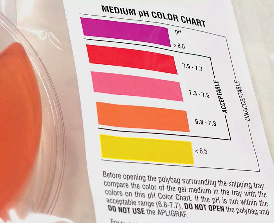 Expiration date and pH ranges for Apligraf